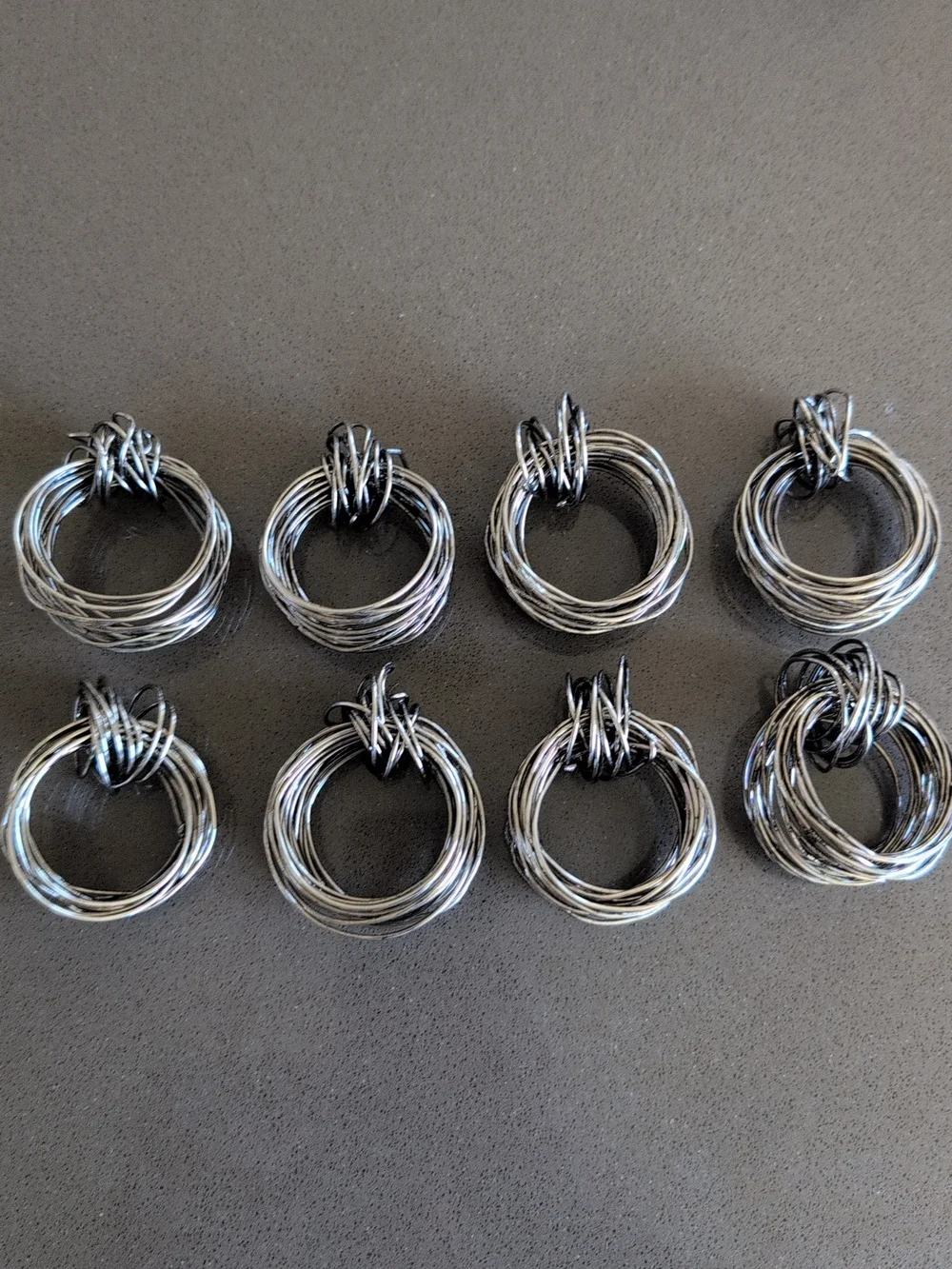 Set Of 8 Handwoven Wire Napkin Rings